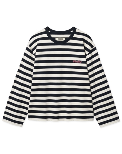 Woodbird - WBJoul Wide Sleeve Stripe Langærmet Trøje - Navy-White 